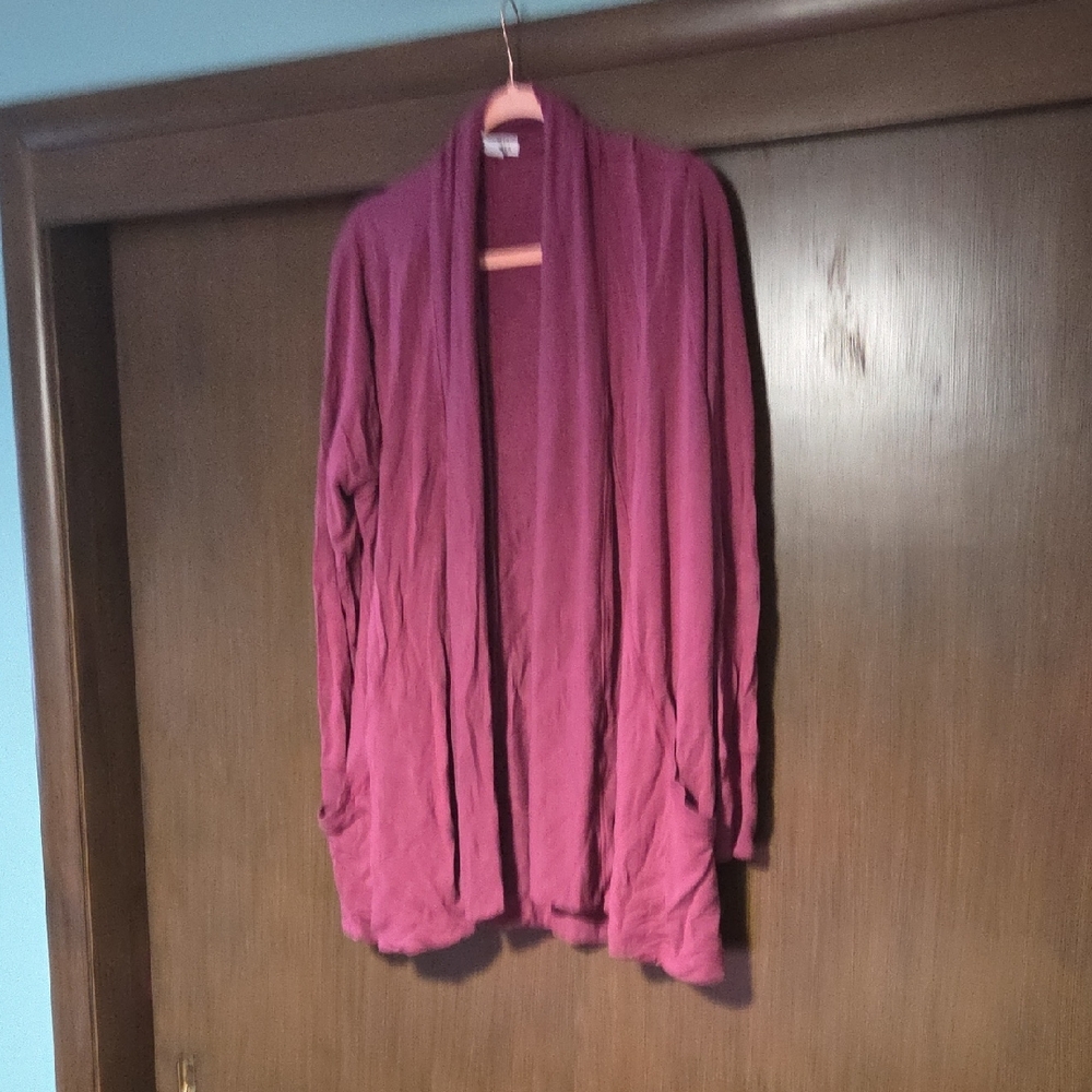 Athleta Plum Open Front Cardigan